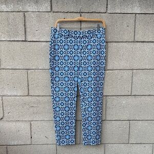 Black, Turquoise Paisley Patterned Pants